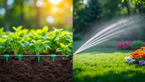Comparaison entre système d'arrosage goutte-à-goutte et aspersion