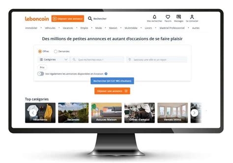 Capture d'écran du site LeBonCoin avec des annonces de pièces de motoculture