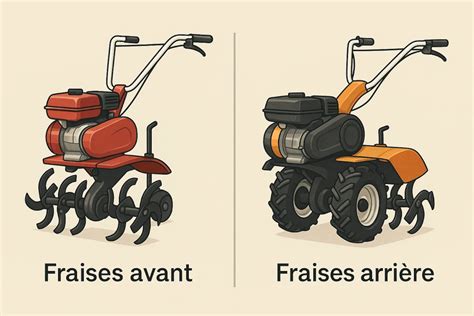 Comparatif visuel des différents types de fraises pour motoculteur