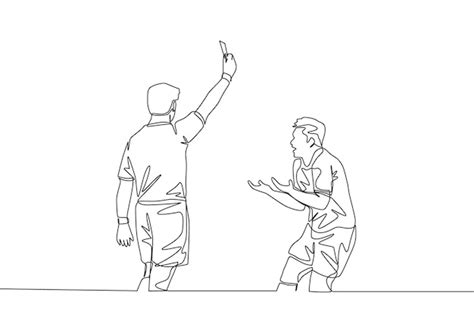 Dessin représentant un arbitre sifflant une faute
