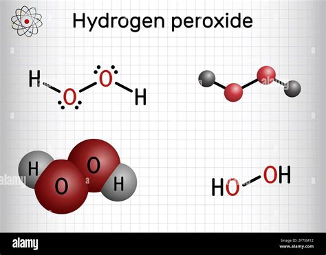 Structure moléculaire du peroxyde d'hydrogène (H2O2)