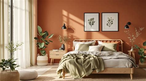 Ambiance apaisante dans une chambre avec un cadre végétal et des plantes grasses