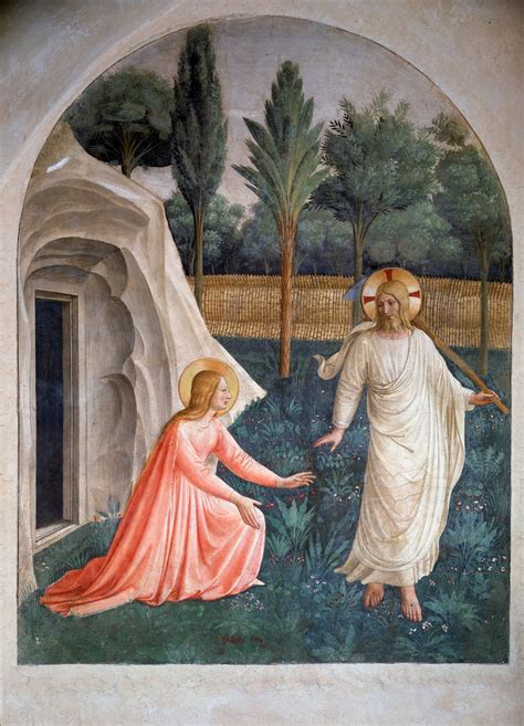 Illustration classique de Marie Madeleine rencontrant le Christ jardinier près du tombeau