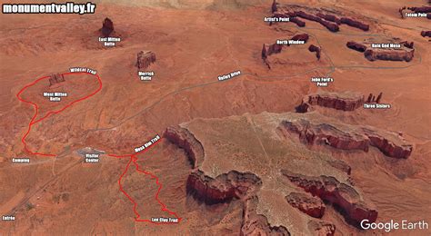 Carte de Monument Valley et environs