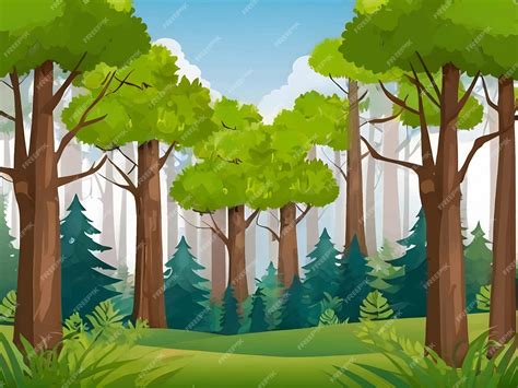 Illustration d'une forêt automnale avec des feuilles dorées et des arbres majestueux