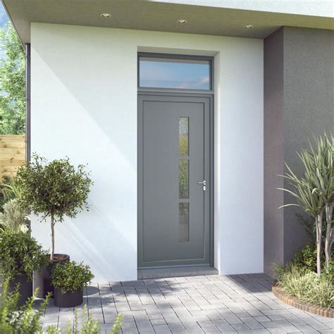 Porte d'entrée PVC moderne avec vitrage