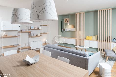 Intérieur avec des meubles cérusés, ambiance scandinave