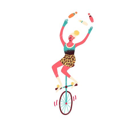 Artiste en équilibre sur un monocycle girafe