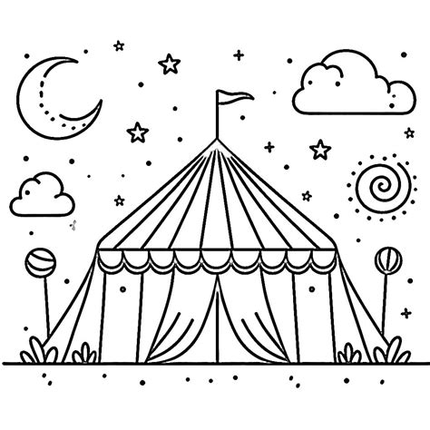 Vue d'ensemble d'un chapiteau de cirque