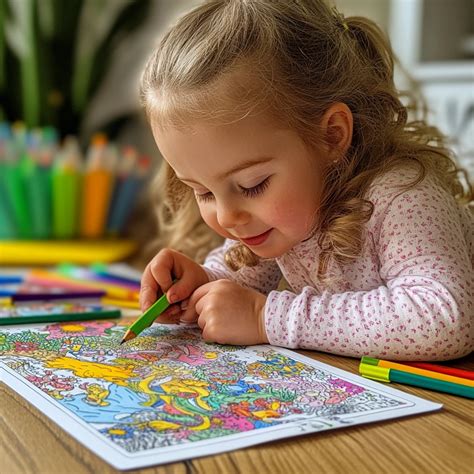 Enfant coloriant en maternelle