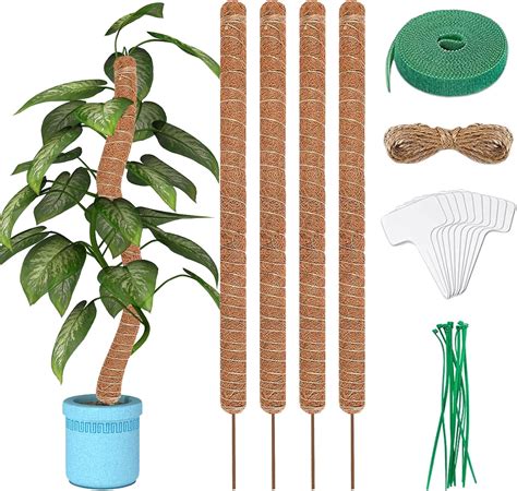 Tuteur de plante recouvert de tissu à motifs