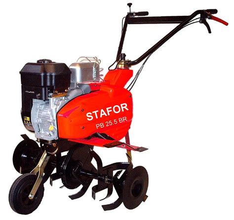 Motobineuse thermique Stafor S25KR6 en action dans un jardin