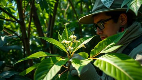 une naturopathe expliquant les propriétés d'une plante médicinale en forêt