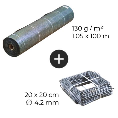 Schéma illustrant la structure tissée d'une toile de paillage 130g/m² laissant passer l'eau tout en bloquant les mauvaises herbes