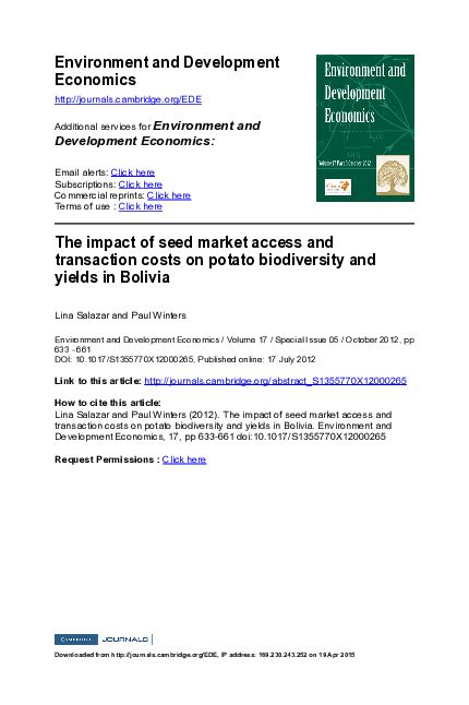 Impact of seed market concentration on farmers and biodiversity