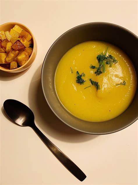 potage courge et pomme garni