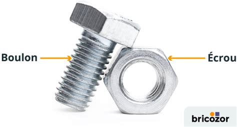 Différents types de boulons et écrous