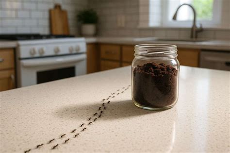 Fourmis explorant une zone avec du marc de café