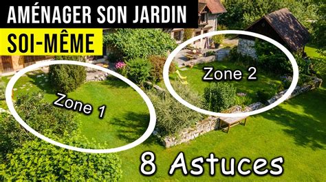vue d'ensemble d'un jardin aménagé avec plusieurs zones de jeux en bois