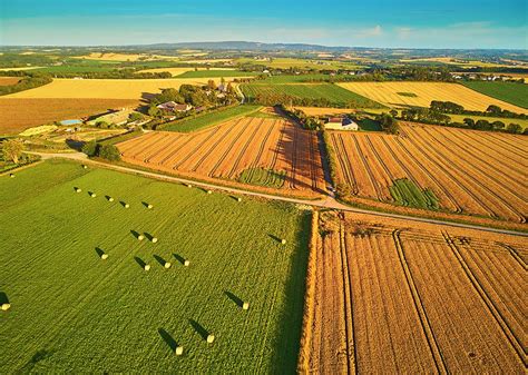 Vue panoramique des terres agricoles au Mont-Saint-Aignan sous une lumière matinale