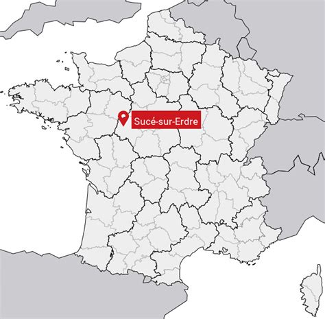 Carte de localisation de Sucé-sur-Erdre dans la Loire-Atlantique