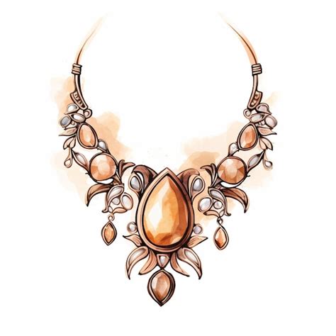 Dessin d'un collier en gouache
