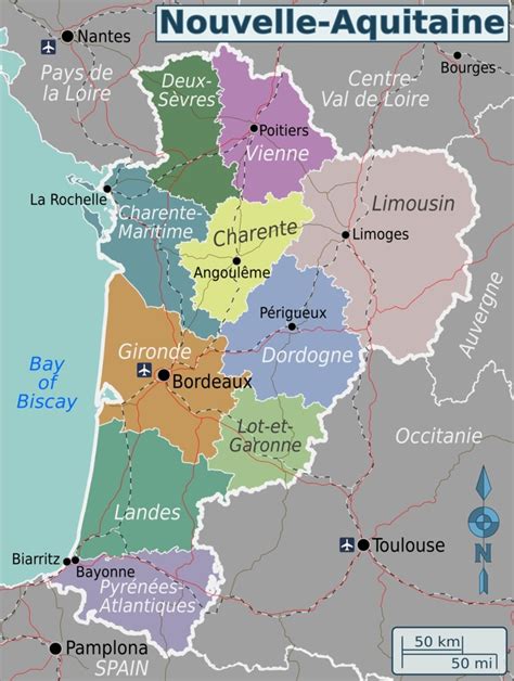 carte de la Nouvelle-Aquitaine avec Saint-Vincent-de-Tyrosse mise en évidence