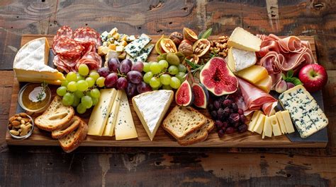 Planche de dégustation avec des figues fraîches, du jambon de Parme et du fromage de chèvre