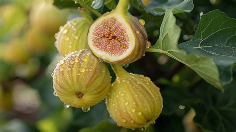 Illustration d'un figuier méditerranéen avec des fruits mûrs sous un soleil éclatant.