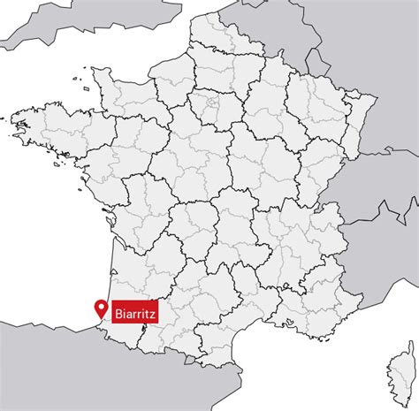 Carte des Pyrénées-Atlantiques avec localisation de Biarritz