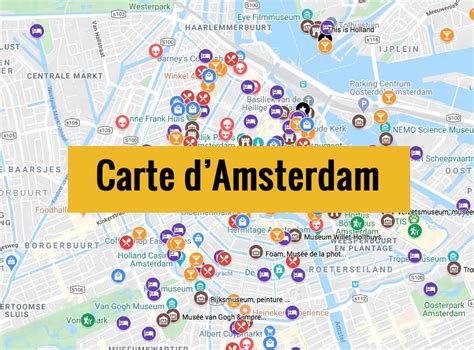 Carte des environs du Bloemenmarkt à Amsterdam