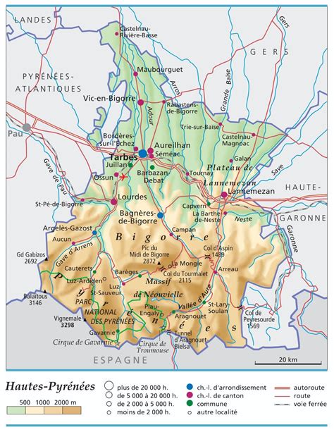 Carte des Hautes-Pyrénées avec les zones de livraison