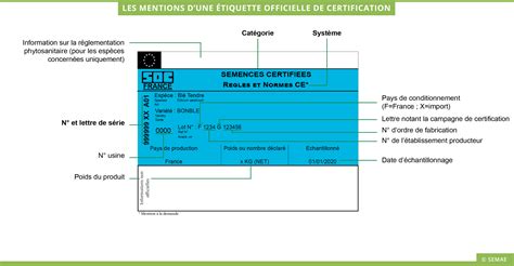 Étiquette bleue de certification des semences