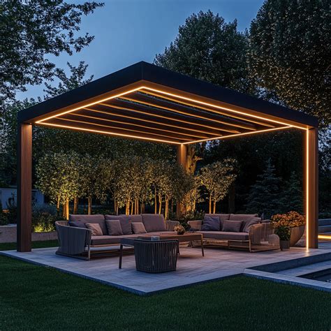 Éclairage moderne pour pergola