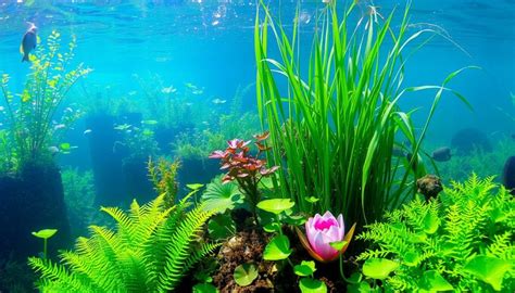 Photo illustrative de différentes variétés de plantes aquatiques