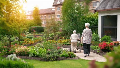 Illustration d'un jardin bien entretenu et accueillant, symbole de sérénité pour les seniors