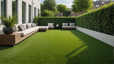 Installation de gazon synthétique sur une terrasse urbaine moderne