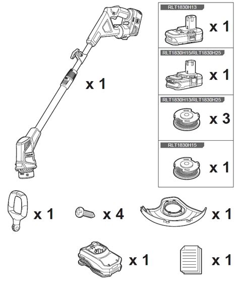Ryobi RLT1830H25 hybrid trimmer diagram