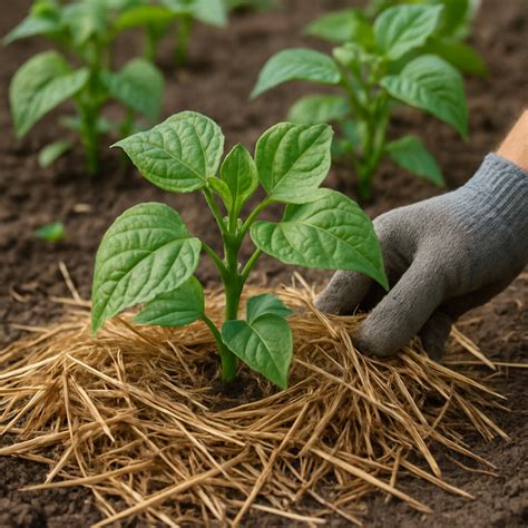 Buttage et paillage des haricots