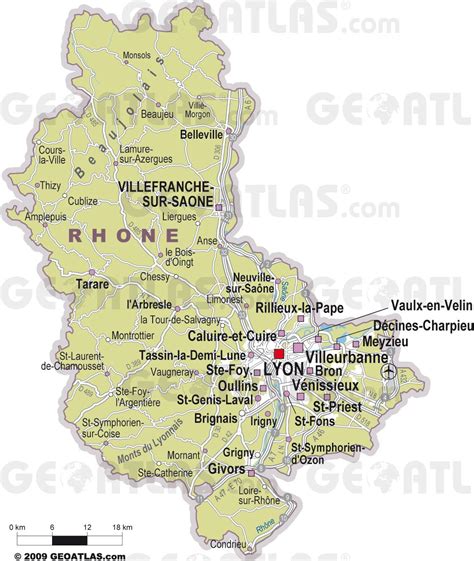 carte du département du Rhône