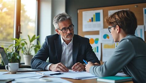 Tuteur et stagiaire en discussion dans un environnement de travail