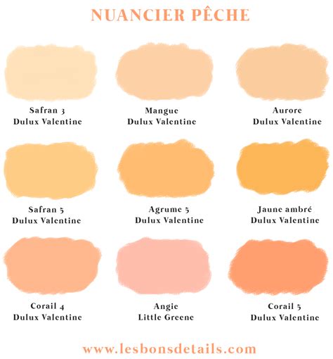 nuancier de couleurs abricot