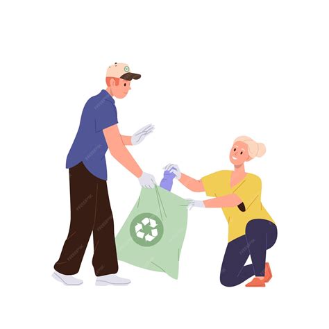 illustration de personnes ramassant des déchets dans un espace vert