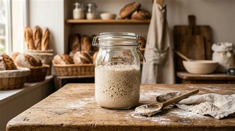 Évolution d'un levain naturel sur 7 jours avec bulles de fermentation