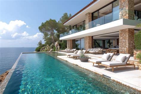 Vue panoramique sur les villas contemporaines du programme Les Citronniers face à la Méditerranée