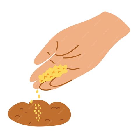 Illustration d'une main tenant des graines diverses