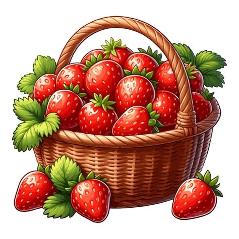 illustration de fraises fraîches dans un panier