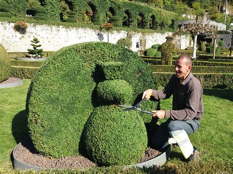 Jardinier taillant une topiaire