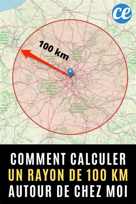 Carte de la Haute-Savoie avec un rayon de 100 km autour d'Annecy