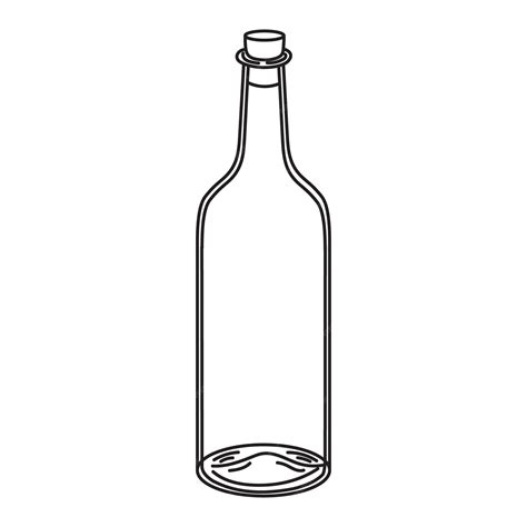Dessin ou gravure historique d'une bouteille en verre